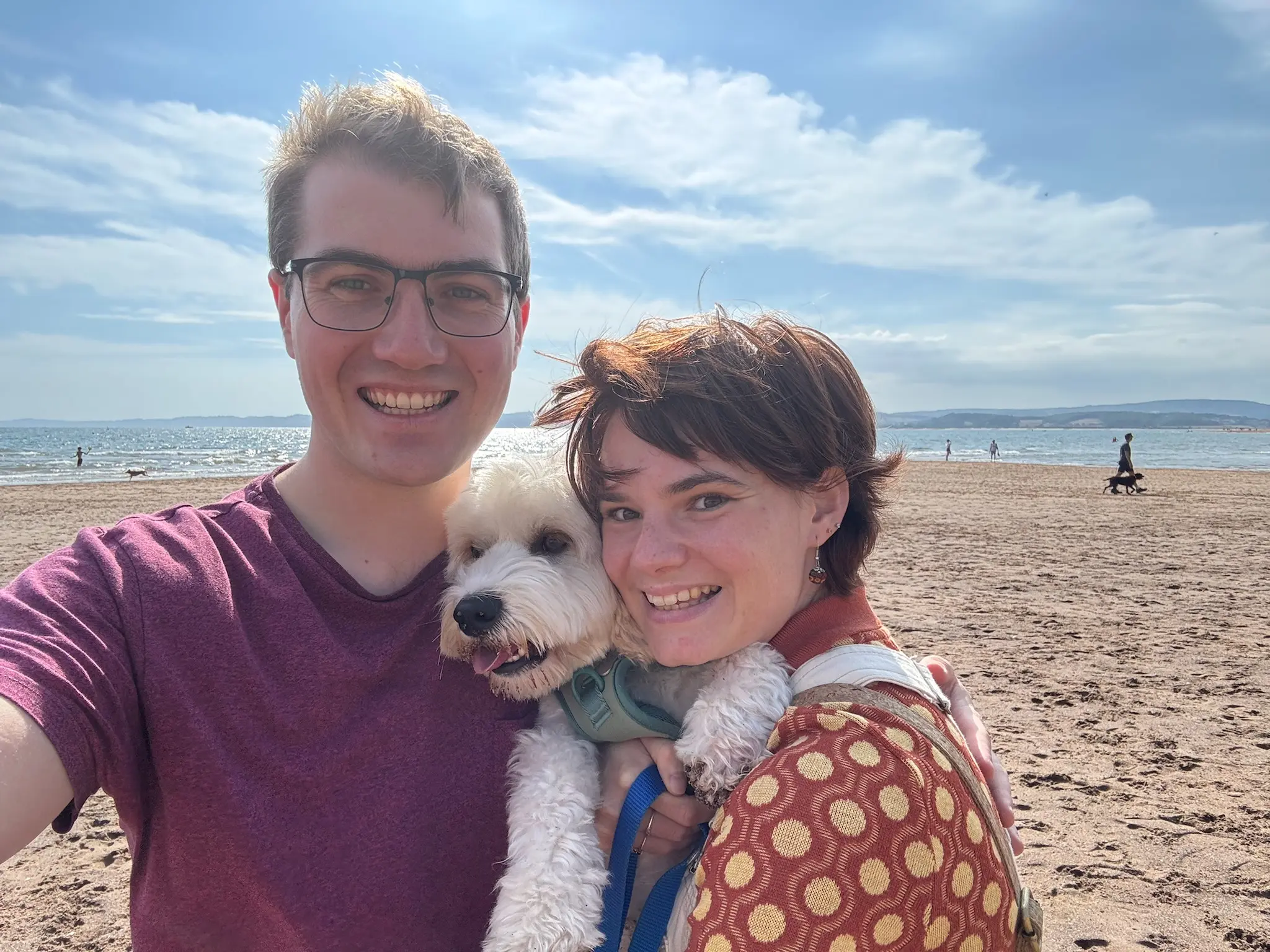 Abi, James & Teddy at the beach